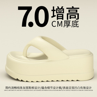 女 2025夏季 新款 沙滩海边厚底人字拖鞋 潮流外穿防滑夹脚凉拖鞋