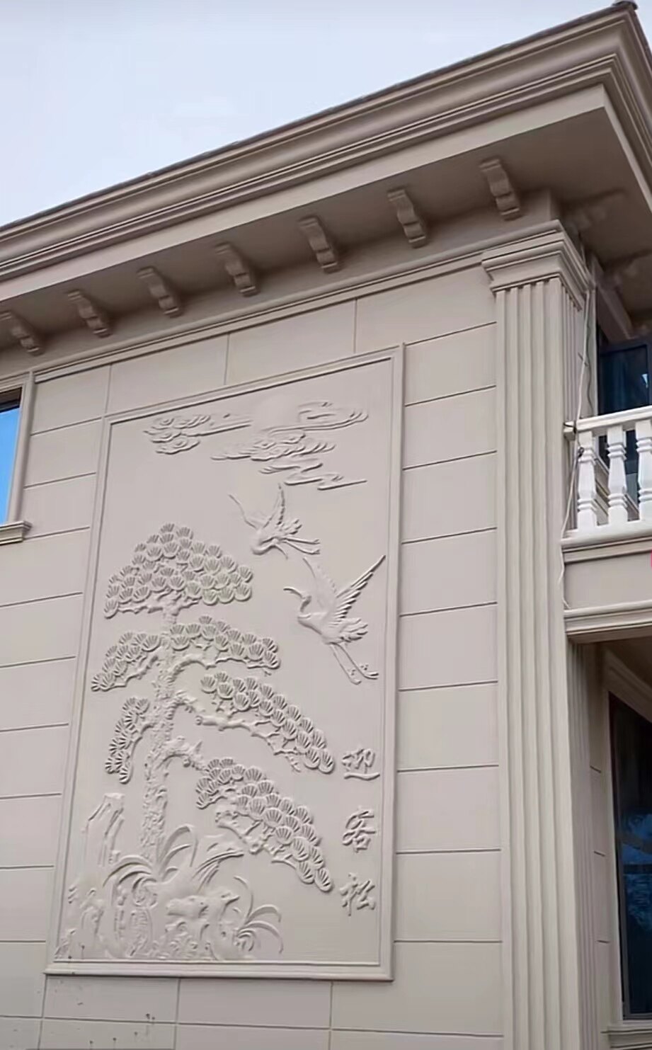 eps线条别墅浮雕花板外墙欧式装饰泡沫腰线檐线罗马柱浮雕三角花