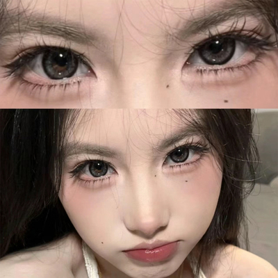 2片装】黑色美瞳月抛14.5mm大小直径带度数学生党自然隐形眼镜cly