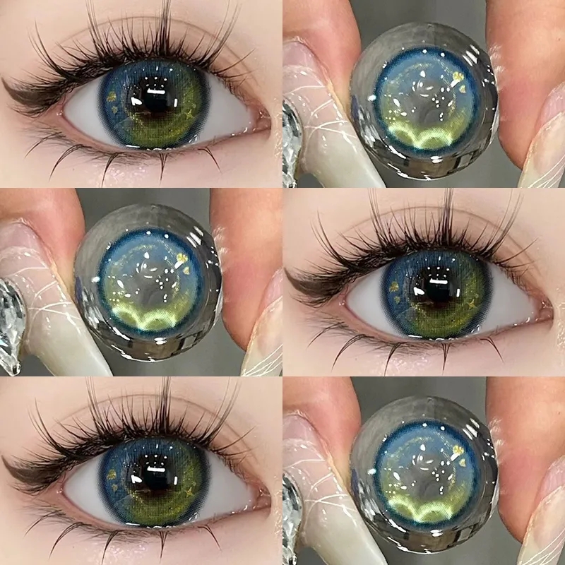 宇宙蓝绿眼中有浩瀚星海，水润久戴不干涩