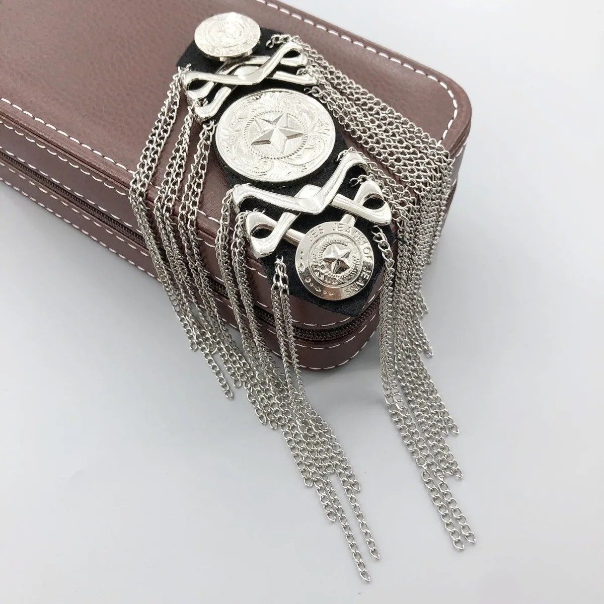 欧美复古金属流苏肩部饰品肩章时尚个性胸针手工diy配饰链条别针