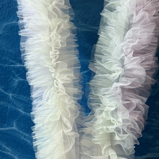 口肩部裙摆装 新款 饰袖 裙子短了加长网纱diy装 饰 褶皱多层蕾丝花边