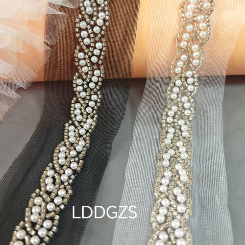 新款小香风珍珠钉珠花边辅料手工diyDIY衣服装饰衣领袋口镶边改造