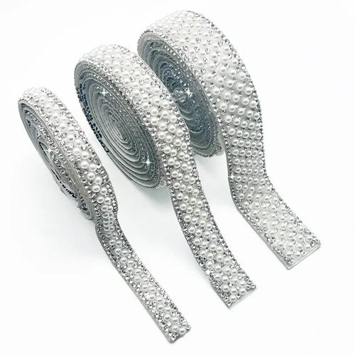 闪亮珍珠水钻条花边钻链钻贴手工自粘diyDIY饰品婚纱鞋包服饰配件