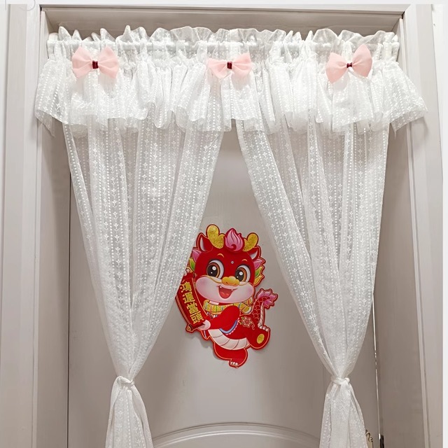透光少女甜美风蝴蝶结装饰门帘