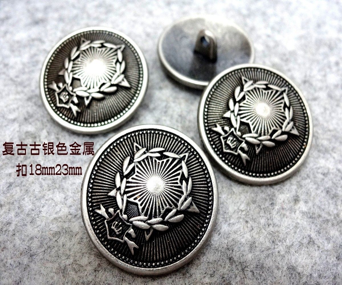 新款复古五角星古银色金属扣热卖风衣西服大衣纽扣子专卖23mm17