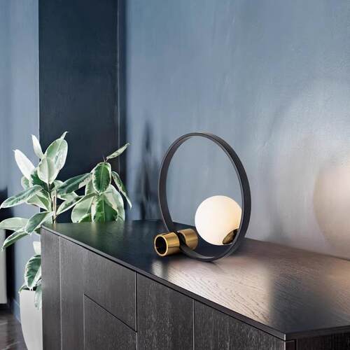 北欧轻奢台灯简约感应灯客厅卧室床触灯YXYQ047可调光月球遥头控