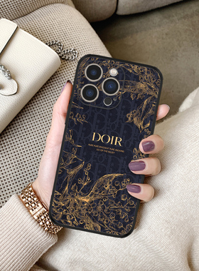 高级感印花适用iPhone17promax手机壳新款苹果16pro保护套大牌女ipone15/14/13por全包防摔欧美plus高级感女