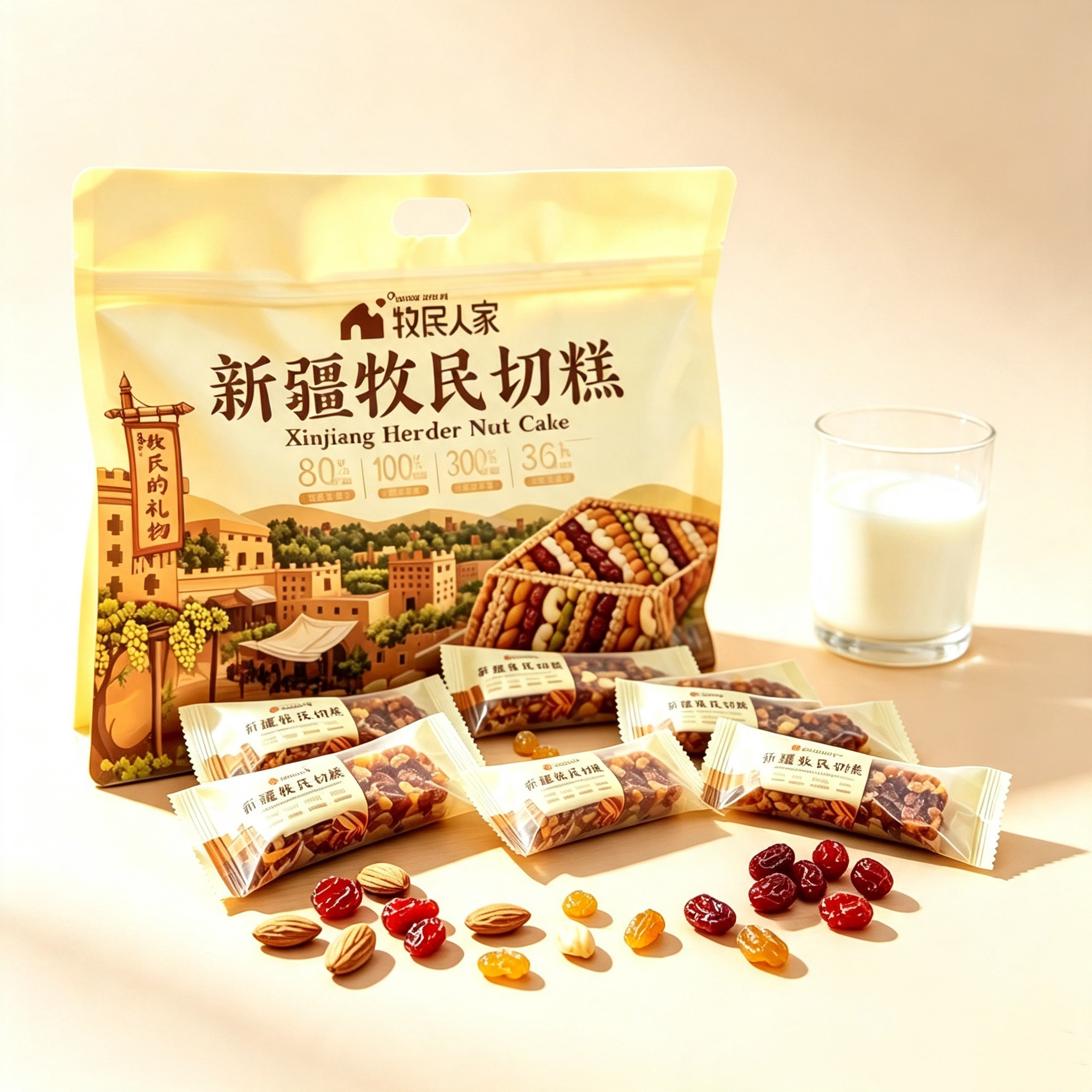 牧民人家新疆牧民切糕新疆特产混合坚果玛仁糖网红独立包装500g