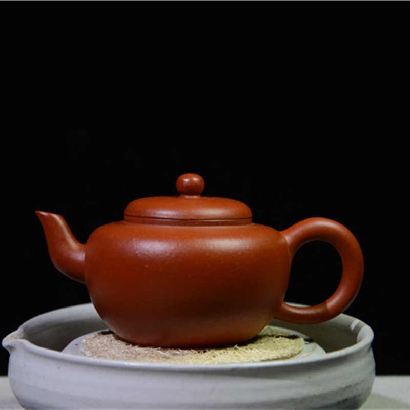 宜兴全手工宫灯壶朱泥工夫茶壶