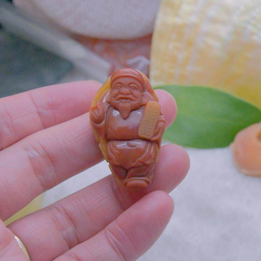 圆梦开运阁三色玉财神吊坠