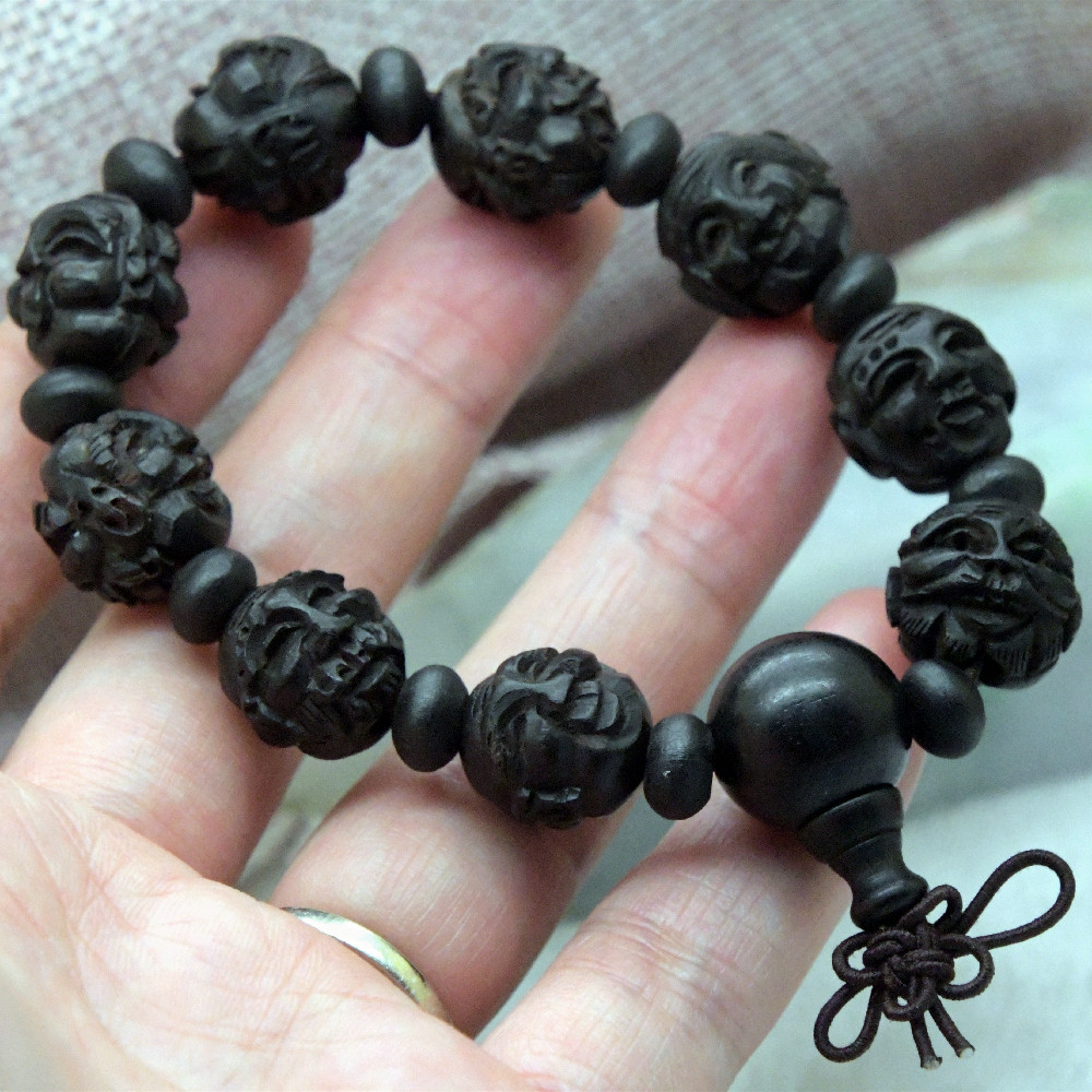 圆梦开运阁黑檀木十八罗汉佛珠念珠