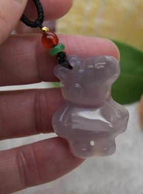 圆梦开运阁天然紫玉髓好运猪吊坠