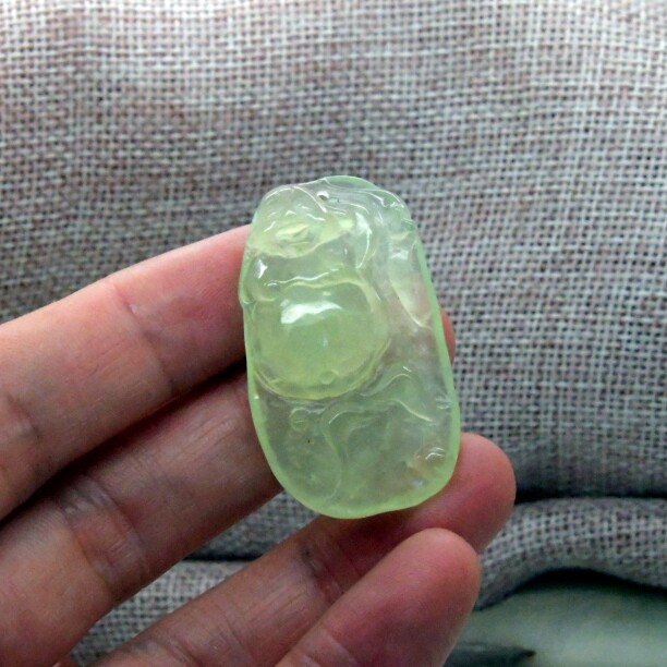圆梦开运阁天然葡萄石佛吊坠