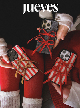 JUEVES星期四新年丝绒绑带壳iphone15pm手机壳苹果14pro红色15max软壳17黑边15promax全包14promax原创16pro