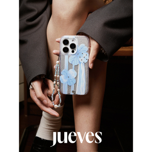 JUEVES星期四牛仔四叶草钻石壳16promax手机壳苹果17pro原创p70pro适用于华为mate60pro软壳亮面