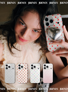 JUEVES星期四“巴黎假日”波点调色盘新色适用苹果iPhone17ProMax/17Pro/16ProMax/华为Pura80手机壳原创简约