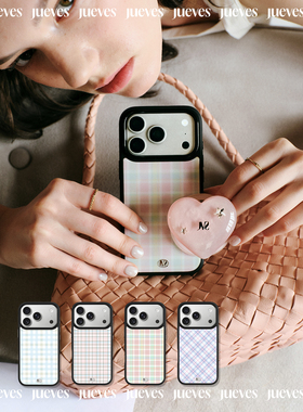 JUEVES星期四摩登女孩·复古格纹手册灵动新色适用苹果iPhone17ProMax/17Pro/16ProMax/华为Pura70手机壳简约