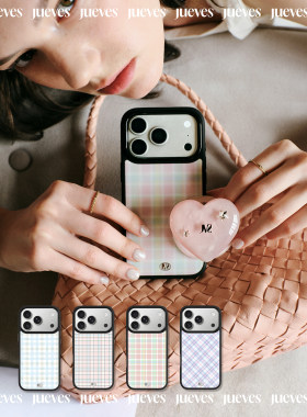 JUEVES星期四摩登女孩·复古格纹手册灵动新色适用苹果iPhone17ProMax/17Pro/16ProMax/华为Pura70手机壳简约