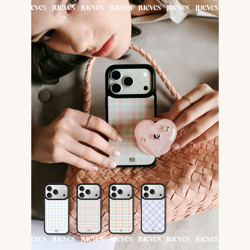 JUEVES星期四摩登女孩·复古格纹手册灵动新色适用苹果iPhone17ProMax/17Pro/16ProMax/华为Pura70手机壳简约