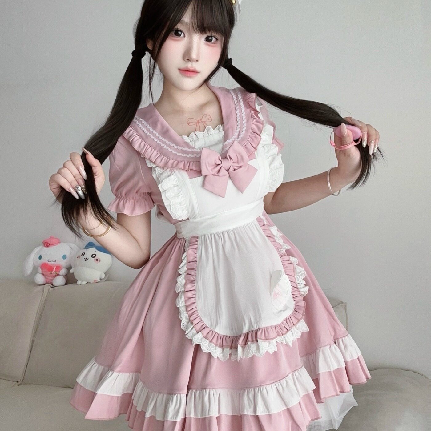 日系女仆装洛丽塔连衣裙可爱软妹lolita甜系女仆lo裙动漫cos服 女