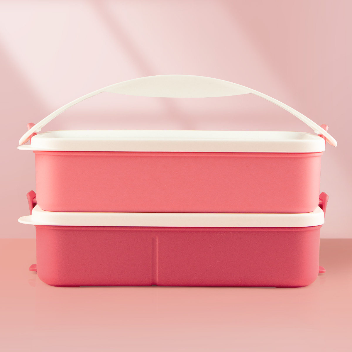 特百惠可丽便携饭盒组合900ml分格便当盒午餐密封饭盒带提手冷藏