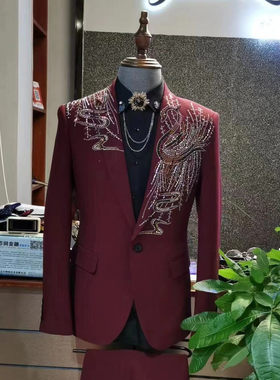 杭州出租男士西服套装主持人舞台演出服修身气质晚宴合唱演出西装