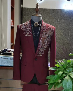 气质晚宴合唱演出西装 主持人舞台演出服修身 西服套装 杭州出租男士