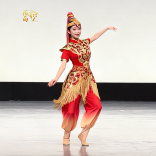 新款打鼓服演出策马奔腾男女成人腰鼓水鼓舞锣鼓队红色舞蹈服出租