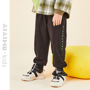 缩脚口针织裤 艾艾屋男童裤 大童加厚运动裤 儿童新品 KMWT01 子冬季