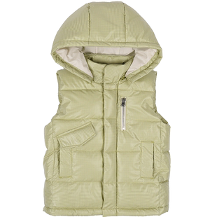 艾艾屋女童外套潮流冬季新品中大童保暖带帽仿羽绒马甲KLWC122