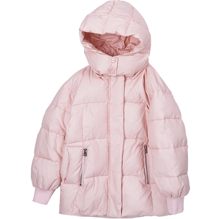 艾艾屋女童外套冬季儿童新品加厚保暖大童带帽仿羽绒棉衣KMWC116