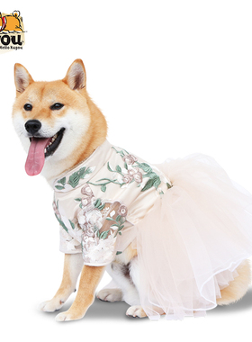 独家纯手工可定制宠物狗狗猫咪柴犬柯基结婚礼服蓬蓬裙婚纱公主裙