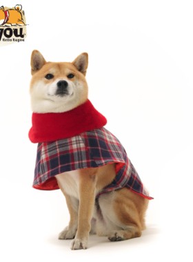 独家定制柴犬宠物狗狗英伦复古格子洋气新年保暖斗篷披风外出披肩