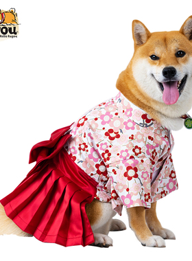 宠物狗猫手工定制日本进口日式柴犬柯基樱花拍摄写真出游春游和服