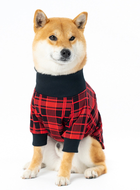 独家设计狗狗猫咪柴犬贵宾泰迪潮牌秋冬季新款英伦格子宠物卫衣