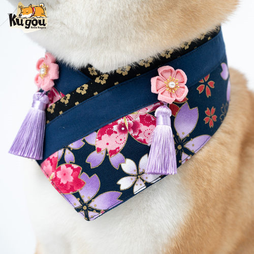 宠物狗狗猫柴犬柯基贵宾比熊樱花日式和风围巾围脖口水巾领巾饰品