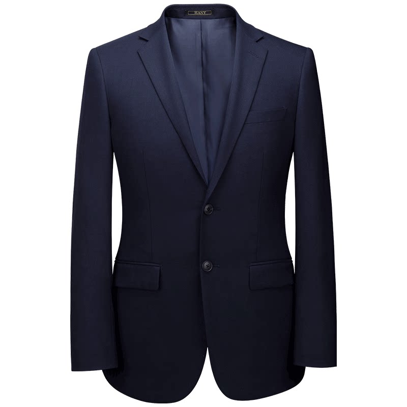 【断码清仓】hany汉尼弹力羊毛西服上衣藏蓝商务单西外套男高级感