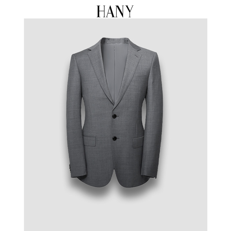 【断码清仓】HANY汉尼纯羊毛西服外套男商务正装灰色高级单西上衣,男装,商务正装西服,淘宝优惠券,粉丝福利购,淘宝优惠卷