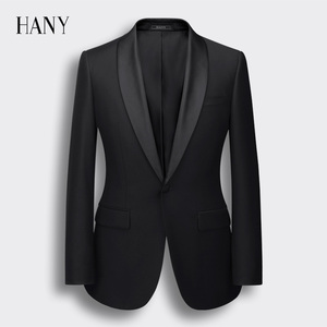 【断码清仓】HANY汉尼西服男高级感黑色修身休闲绅士商务西装上衣