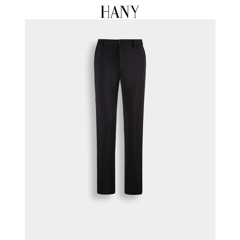 【断码清仓】HANY汉尼羽绒丝双层加厚休闲裤男商务黑色长裤子秋冬