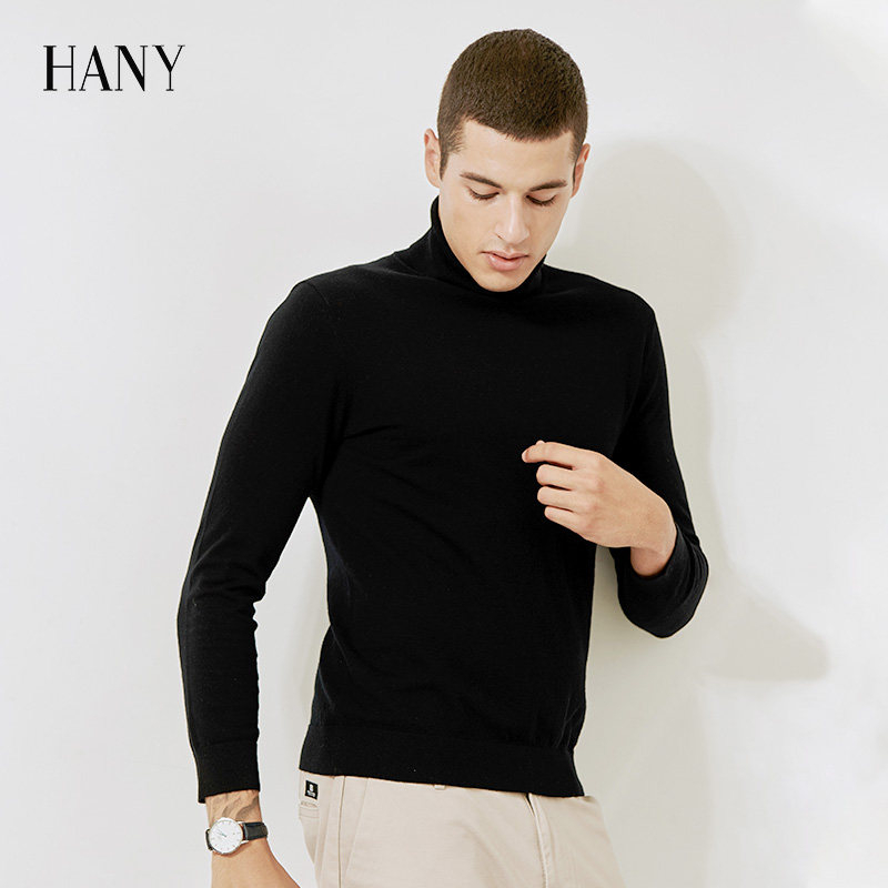 HANY Hanni man High collar Primer Cardigan Long sleeve Self cultivation Socket black Thin section leisure time Sweater winterin the Men's clothing, Knitwear/Sweaters  category - from Buy2taobao.com to provide professional Taobao agent buy service