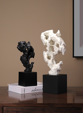 新中式彷真树脂太湖石摆件家居客厅玄关酒柜酒店奇石工艺品装饰品