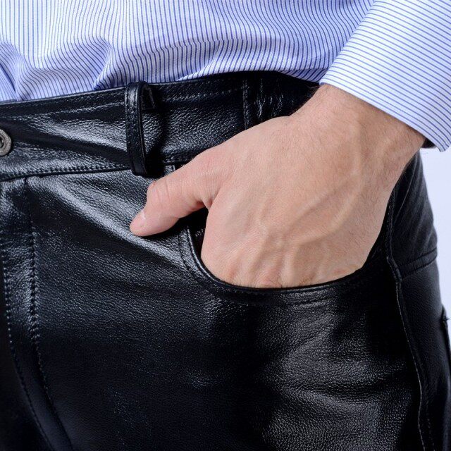 Pantalon cuir homme droit pour hiver - Ref 1492654 Image 4