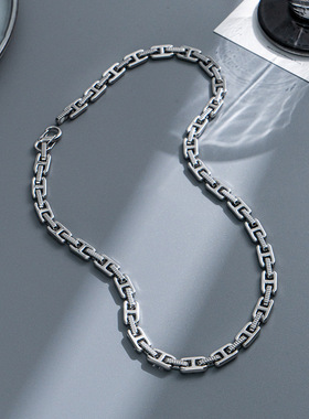 欧美外贸街头钛钢项链男不掉色潮百搭配饰品时尚个性极简几何链条