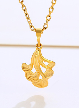 轻奢平替镀24K金色凤尾镀金吊坠女款时尚复古气质项坠饰品配件