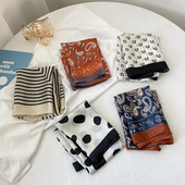 复古围巾 百搭韩国日系小领巾法式 丝巾小长条女百搭春秋款 洋气时尚