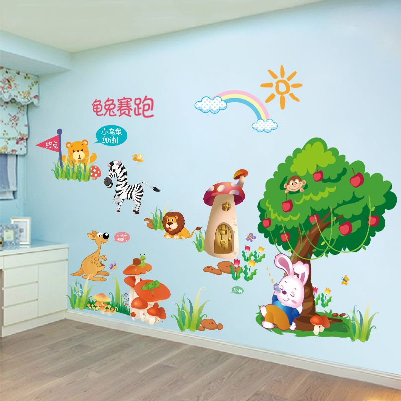 儿童房间装饰品卡通动漫3d立体墙贴画幼儿园男孩卧室自粘墙壁贴纸