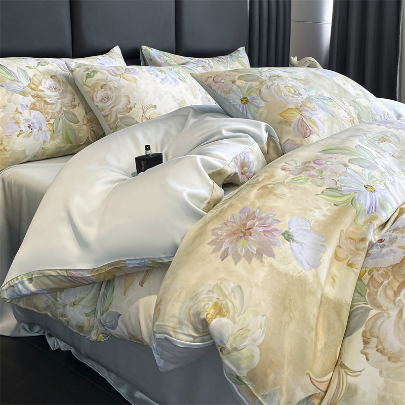 100S兰精莱赛尔天丝四件套母婴双面凉感双人被套夏季冰丝床上用品