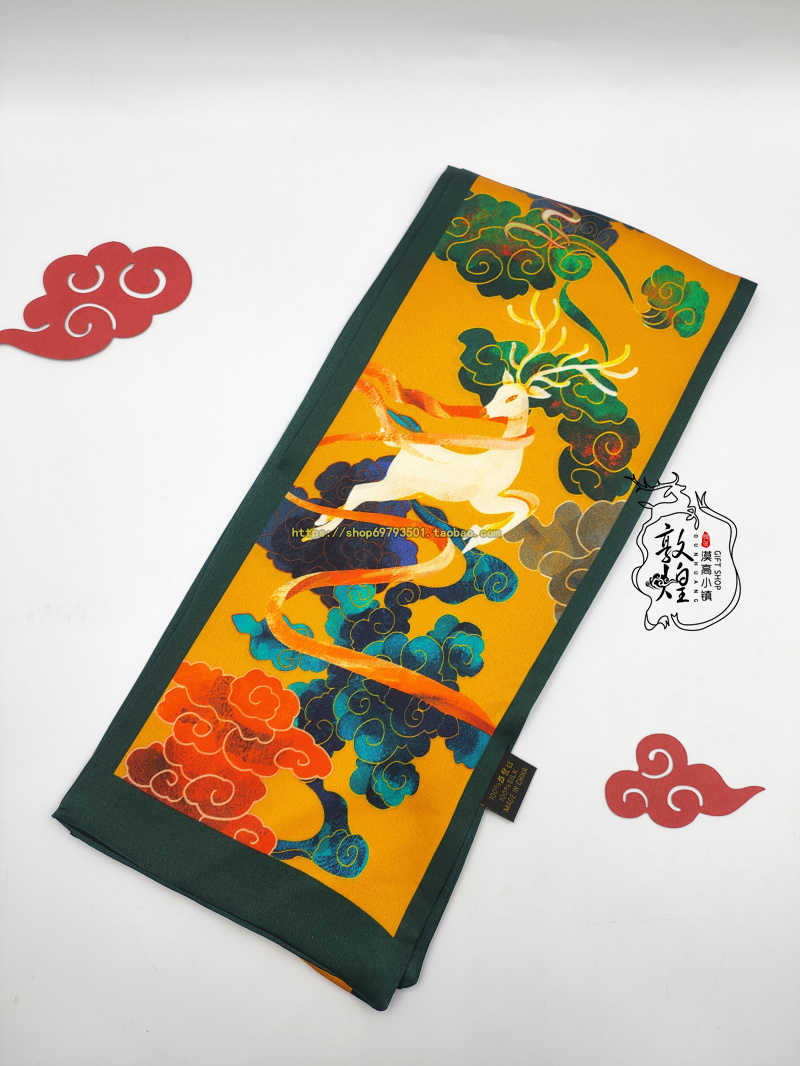 九色鹿敦煌壁画创意丝巾领巾